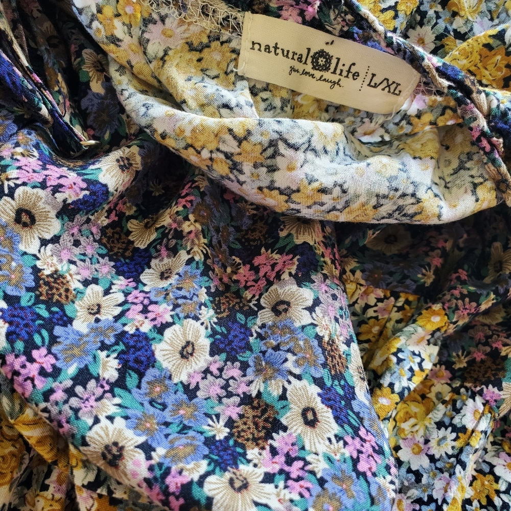 NATURAL LIFE HARLEY TIERED FLORAL SIMPLE DRESS L/XL - Picture 10 of 13